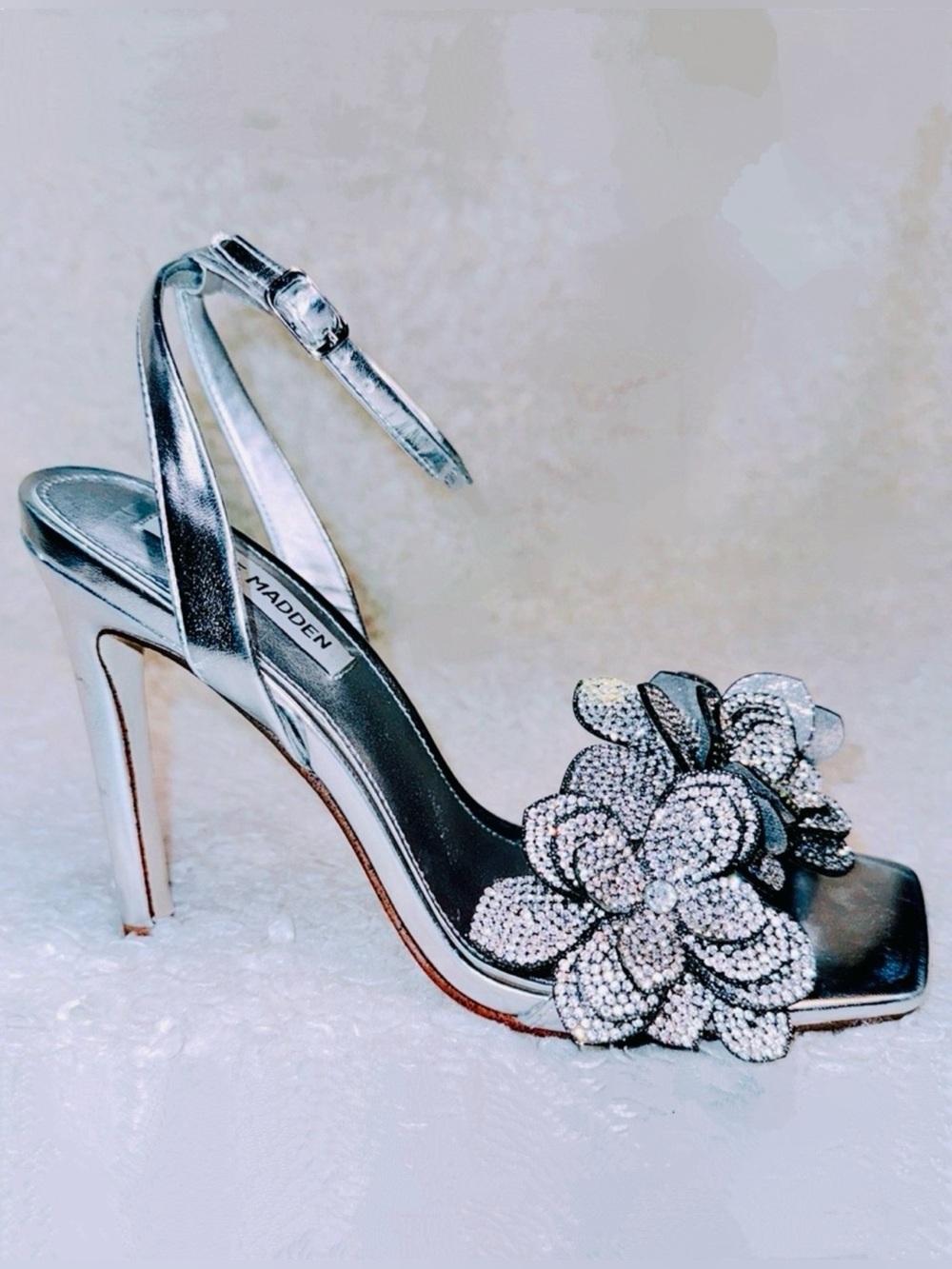 Steve Madden Heels with Rhinestone accented flowers
